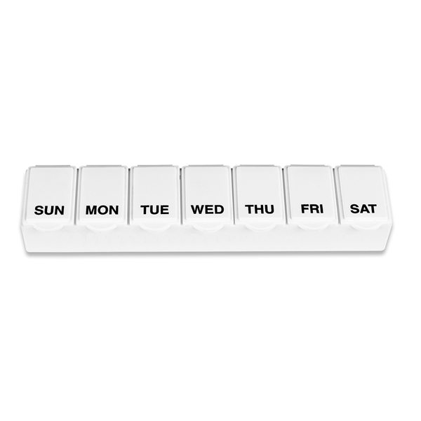 Pillbox with seven separate compartments; offered in several product colors... from ASI 54040 Fey Promo / Mi Line by Fey