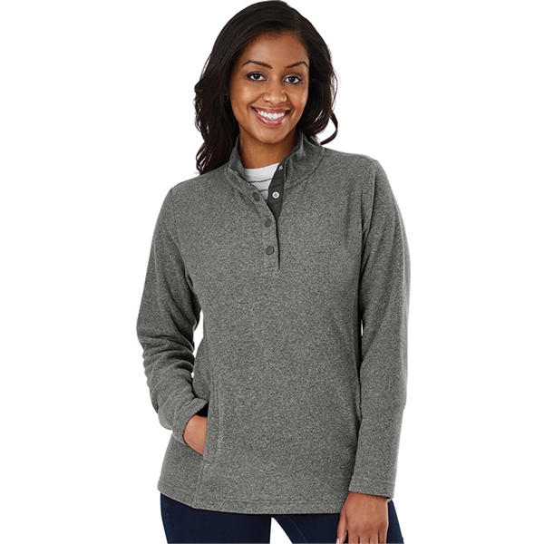 100% polyester heathered fleece Bayview women's pullover.... from ASI 44620 Charles River Apparel