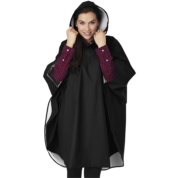 Wind and waterproof rain poncho made of polyurethane that features a... from ASI 44620 Charles River Apparel