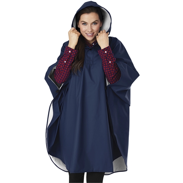 Wind and waterproof rain poncho made of polyurethane that features a... from ASI 44620 Charles River Apparel