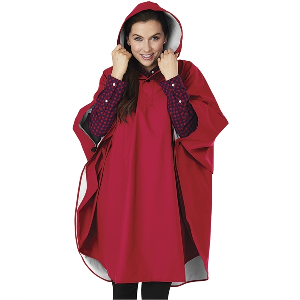 Wind and waterproof rain poncho made of polyurethane that features a... from ASI 44620 Charles River Apparel