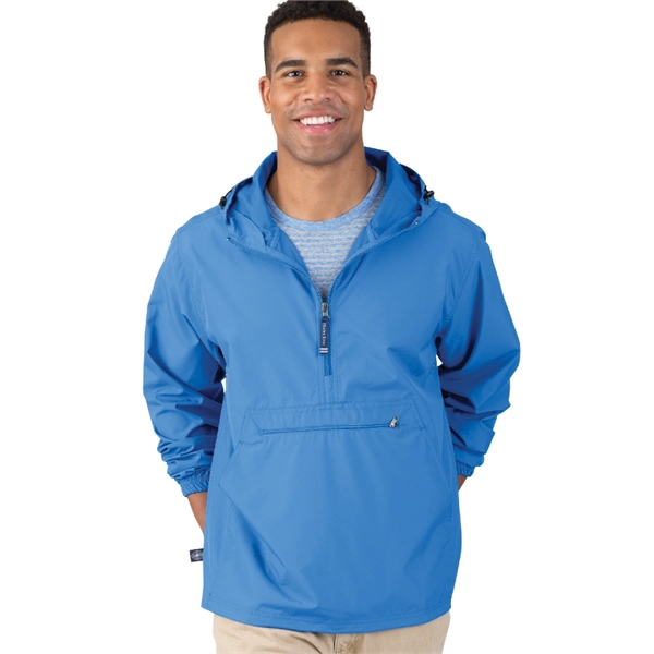 Wind and water-resistant pullover with an extended zipper.... from ASI 44620 Charles River Apparel