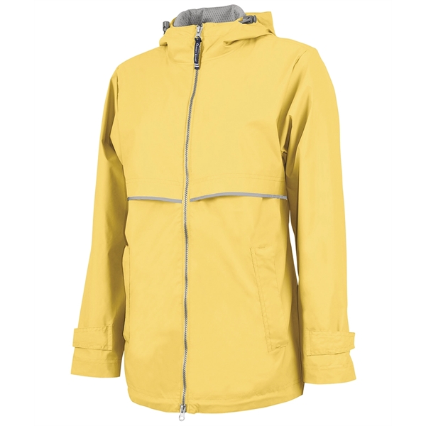 Women's wind and waterproof rain jacket with hood and 2-way zipper.... from ASI 44620 Charles River Apparel
