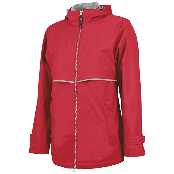 Women's wind and waterproof rain jacket with hood and 2-way zipper.... from ASI 44620 Charles River Apparel