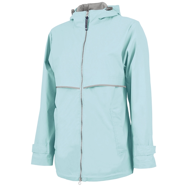Women's wind and waterproof rain jacket with hood and 2-way zipper.... from ASI 44620 Charles River Apparel