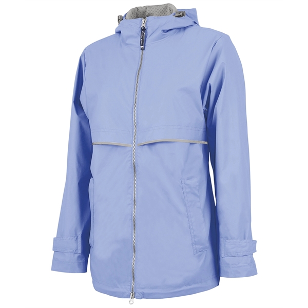 Women's wind and waterproof rain jacket with hood and 2-way zipper.... from ASI 44620 Charles River Apparel