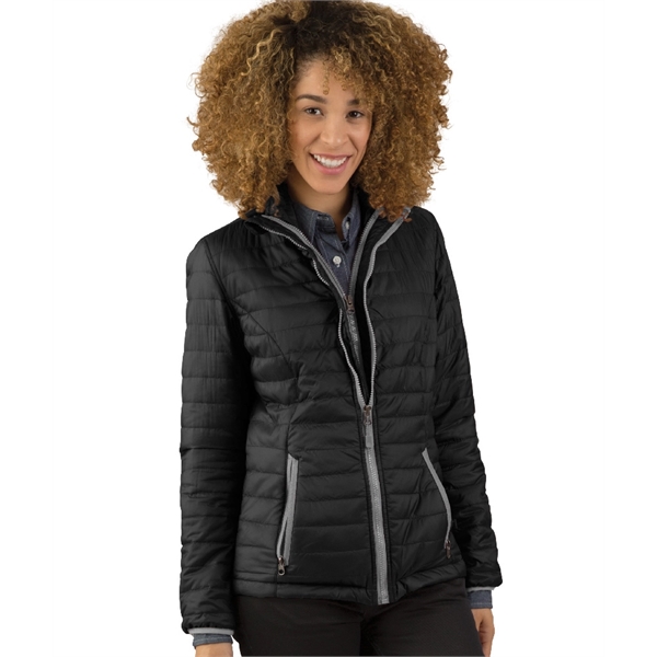 Women's ultra-lightweight quilted jacket made from 100% dobby polyester.... from ASI 44620 Charles River Apparel