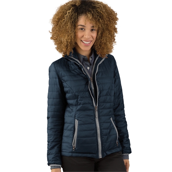 Women's ultra-lightweight quilted jacket made from 100% dobby polyester.... from ASI 44620 Charles River Apparel