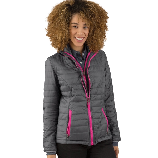 Women's ultra-lightweight quilted jacket made from 100% dobby polyester.... from ASI 44620 Charles River Apparel