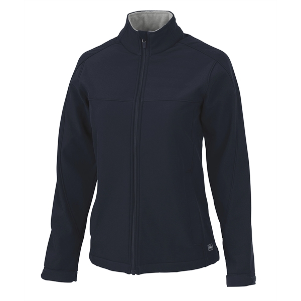 Women's wind and water-resistant soft shell jacket with stand up collar... from ASI 44620 Charles River Apparel