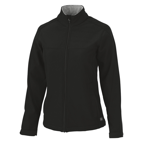 Women's wind and water-resistant soft shell jacket with stand up collar... from ASI 44620 Charles River Apparel