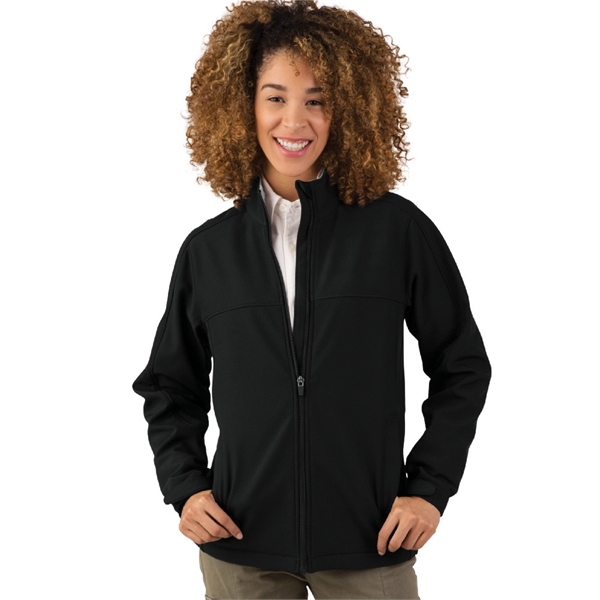 Women's wind and water-resistant soft shell jacket with stand up collar... from ASI 44620 Charles River Apparel