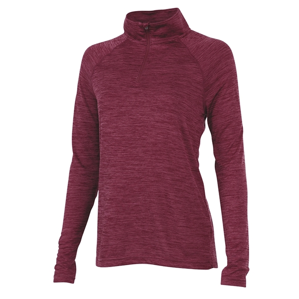 Woman's quarter-zip performance pullover sweater made from 100% polyester jersey.... from ASI 44620 Charles River Apparel