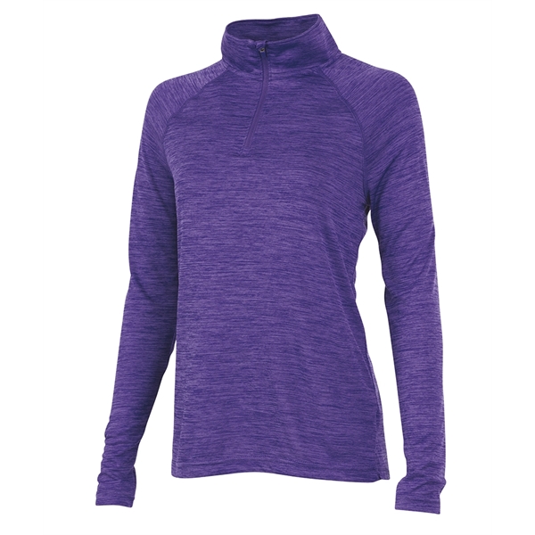 Woman's quarter-zip performance pullover sweater made from 100% polyester jersey.... from ASI 44620 Charles River Apparel