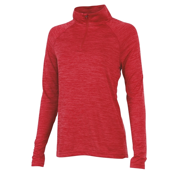 Woman's quarter-zip performance pullover sweater made from 100% polyester jersey.... from ASI 44620 Charles River Apparel