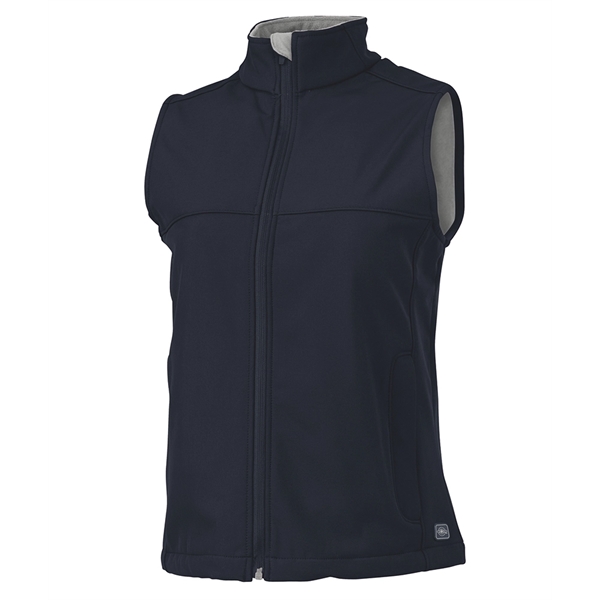 Women's water and wind resistant soft shell vest with stand-up collar.... from ASI 44620 Charles River Apparel