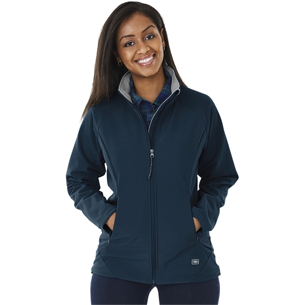 Women's wind and water resistant with tricot lining soft shell jacket.... from ASI 44620 Charles River Apparel