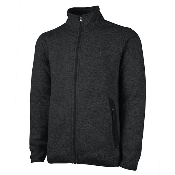 Men's 100% polyester heathered fleece jacket with stand up collar and... from ASI 44620 Charles River Apparel
