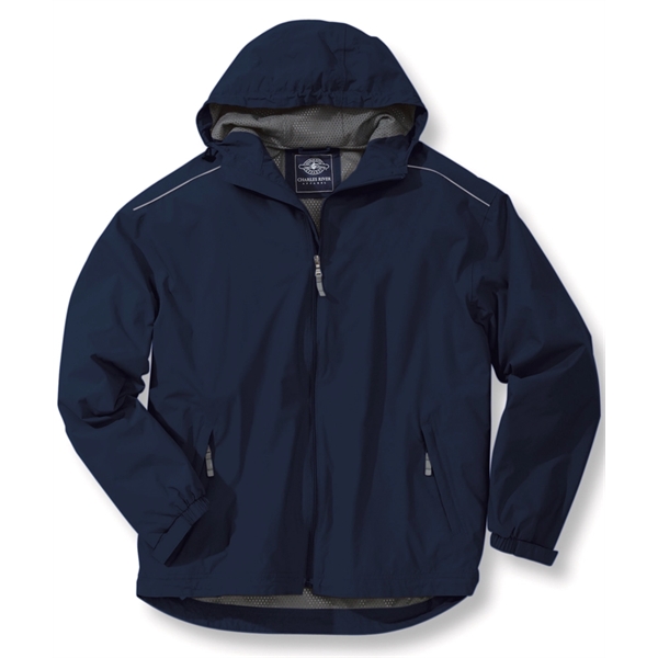 Men's breathable nylon rain jacket that's wind and waterproof with a... from ASI 44620 Charles River Apparel