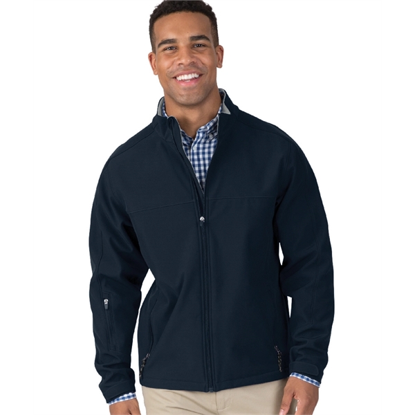 Men's wind and water-resistant soft shell jacket made of polyester/spandex bonded... from ASI 44620 Charles River Apparel