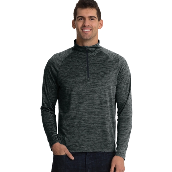 Men's quarter-zip performance pullover sweater made from 100% polyester jersey... from ASI 44620 Charles River Apparel