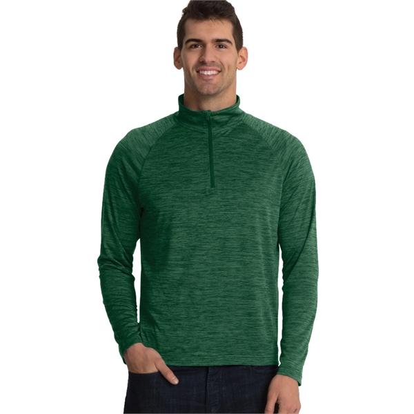 Men's quarter-zip performance pullover sweater made from 100% polyester jersey... from ASI 44620 Charles River Apparel