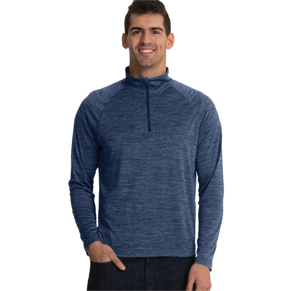 Men's quarter-zip performance pullover sweater made from 100% polyester jersey... from ASI 44620 Charles River Apparel