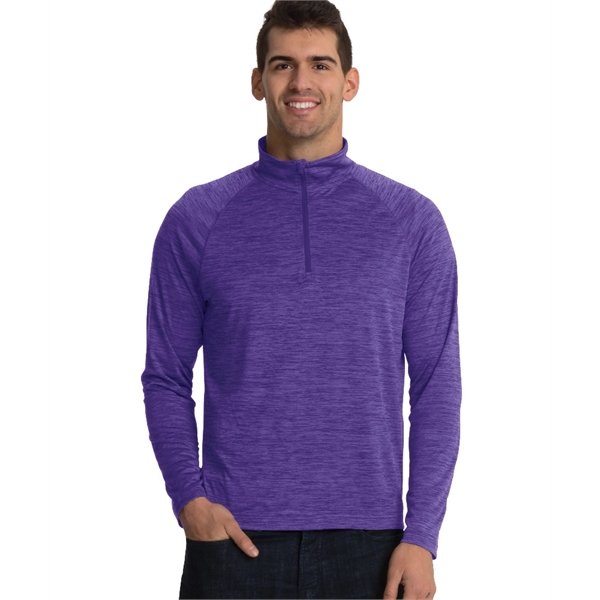 Men's quarter-zip performance pullover sweater made from 100% polyester jersey... from ASI 44620 Charles River Apparel