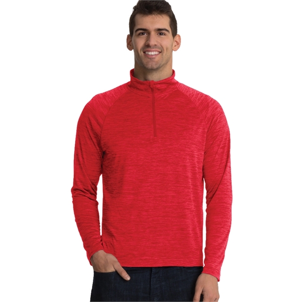 Men's quarter-zip performance pullover sweater made from 100% polyester jersey... from ASI 44620 Charles River Apparel