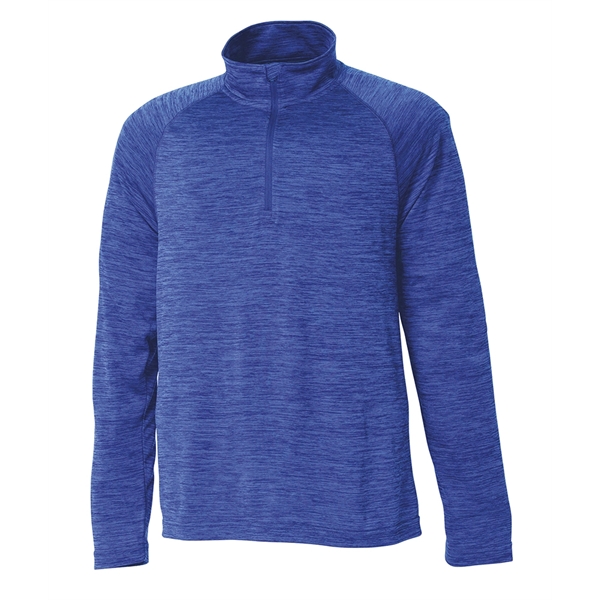 Men's quarter-zip performance pullover sweater made from 100% polyester jersey... from ASI 44620 Charles River Apparel