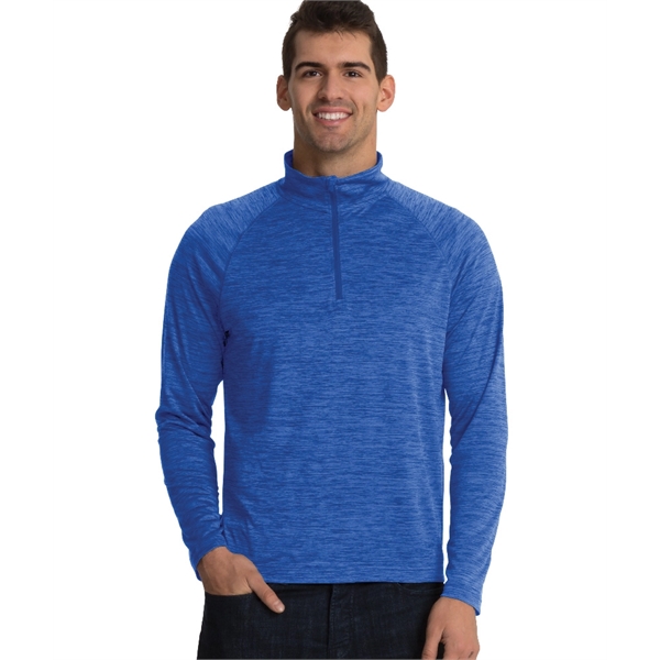 Men's quarter-zip performance pullover sweater made from 100% polyester jersey... from ASI 44620 Charles River Apparel
