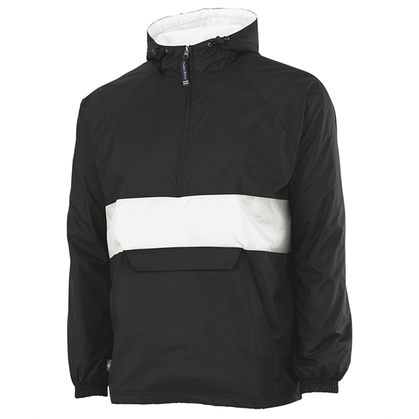 Wind and water-resistant River Tec nylon pullover with 100% cotton flannel... from ASI 44620 Charles River Apparel