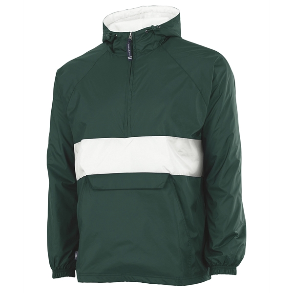 Wind and water-resistant River Tec nylon pullover with 100% cotton flannel... from ASI 44620 Charles River Apparel