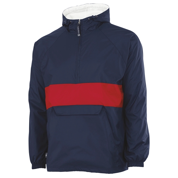 Wind and water-resistant River Tec nylon pullover with 100% cotton flannel... from ASI 44620 Charles River Apparel