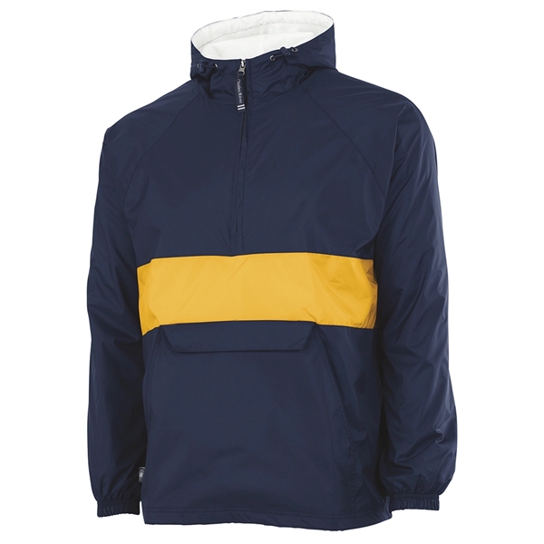 Wind and water-resistant River Tec nylon pullover with 100% cotton flannel... from ASI 44620 Charles River Apparel