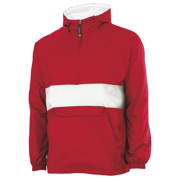 Wind and water-resistant River Tec nylon pullover with 100% cotton flannel... from ASI 44620 Charles River Apparel