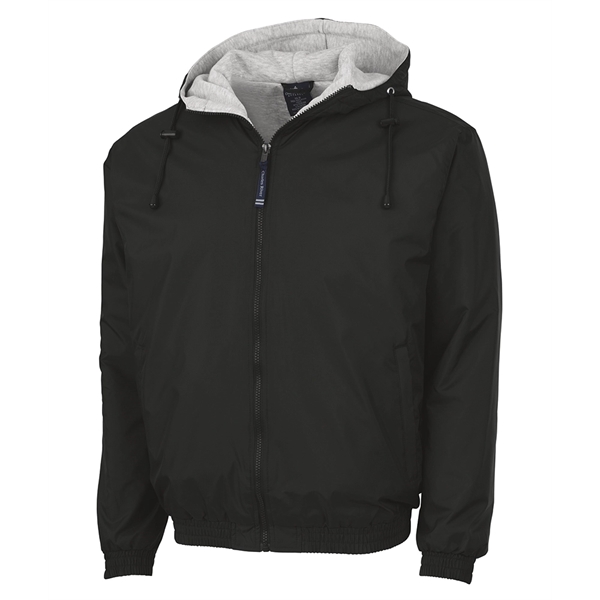 Hooded nylon jacket with drawstring that's wind and water-resistant and available... from ASI 44620 Charles River Apparel