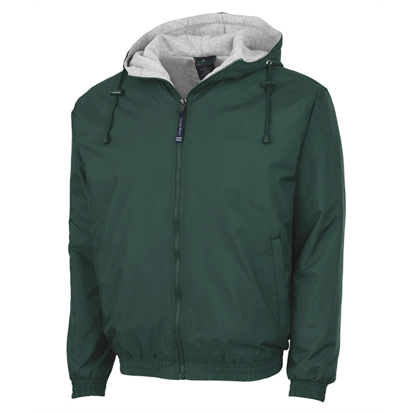 Hooded nylon jacket with drawstring that's wind and water-resistant and available... from ASI 44620 Charles River Apparel