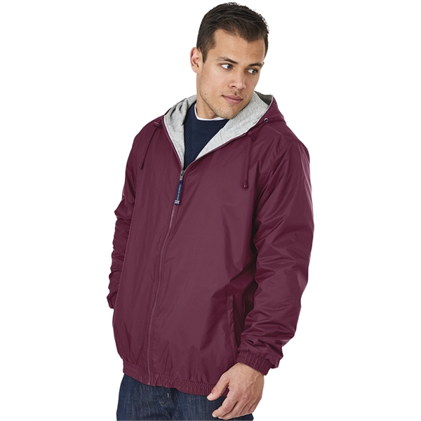 Hooded nylon jacket with drawstring that's wind and water-resistant and available... from ASI 44620 Charles River Apparel