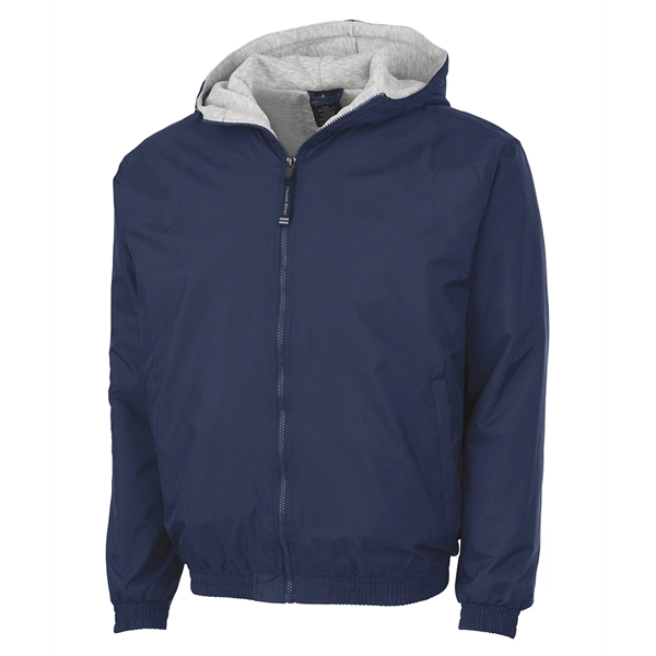 Children's size water resistant nylon jacket with ash gray sweatshirt lining... from ASI 44620 Charles River Apparel