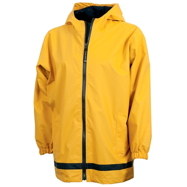 Youth rain jacket with mesh for air-flow circulation and heat sealed... from ASI 44620 Charles River Apparel