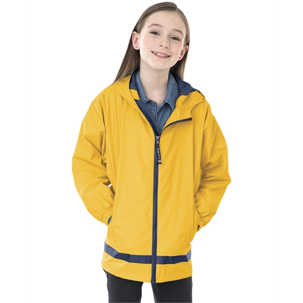 Youth rain jacket with mesh for air-flow circulation and heat sealed... from ASI 44620 Charles River Apparel