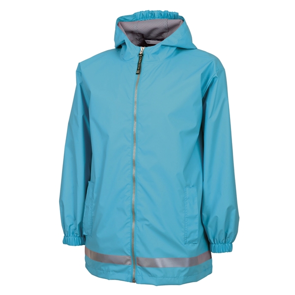 Youth rain jacket with mesh for air-flow circulation and heat sealed... from ASI 44620 Charles River Apparel
