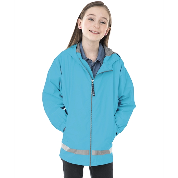 Youth rain jacket with mesh for air-flow circulation and heat sealed... from ASI 44620 Charles River Apparel