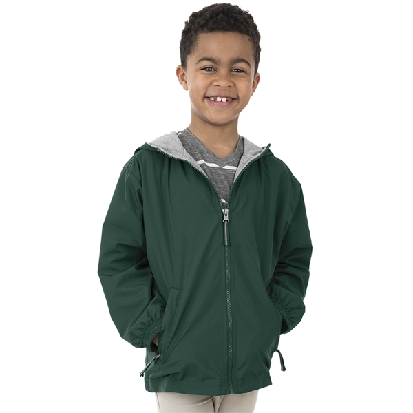 Youth hooded design wind and water-resistant Softex polyester jacket with side... from ASI 44620 Charles River Apparel