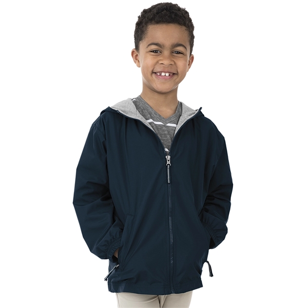 Youth hooded design wind and water-resistant Softex polyester jacket with side... from ASI 44620 Charles River Apparel