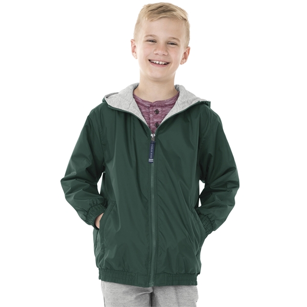 Youth wind and water-resistant River Tec™ nylon jacket with hood and... from ASI 44620 Charles River Apparel