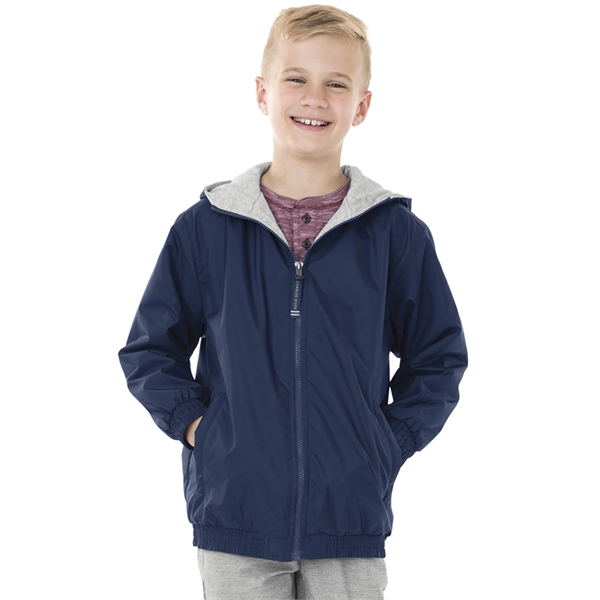 Youth wind and water-resistant River Tec™ nylon jacket with hood and... from ASI 44620 Charles River Apparel
