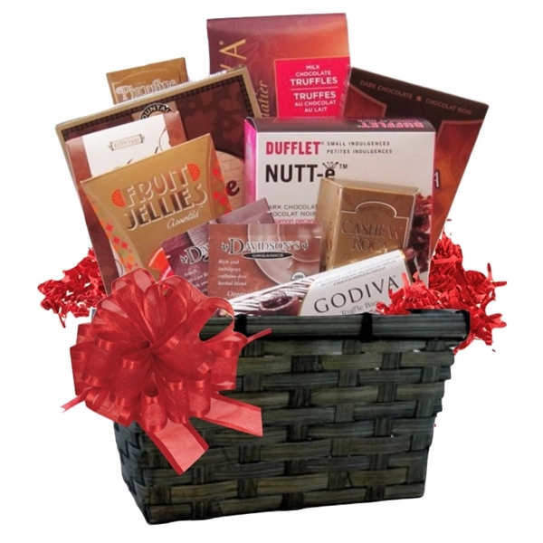 Holiday Appreciation Gift Basket, wrapped and tied with bow... from ASI 89971 Stuff A Mug