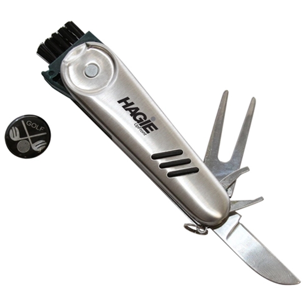 5 function stainless steel golf multi-tool... from ASI 31570 Advantage Industries / AdVantage Line®
